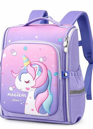 Ортопедический школьный рюкзак для девочки 1-4 клас 36×29×16 см violet