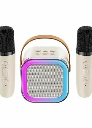 Портативная колонка караоке k52‑2, bluetooth/usb/sd/fm/aux, 2 микрофона
