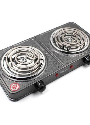 Электроплита domotec ms-5802, 2 конфорки, спиральная, 2000 вт
