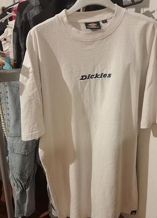 Футболка dickies оригинал белая с черной надписью
