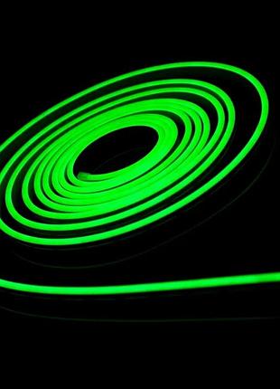 Лента силиконовая led neon зеленая 5м green 12v-220v 0764