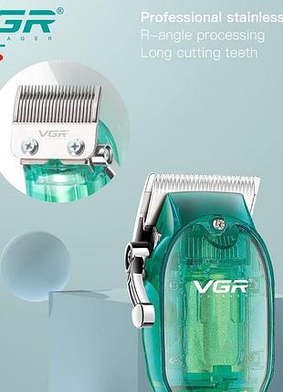 Беспроводная аккумуляторная машинка для стрижки волос vgr v-660 с led-дисплеем