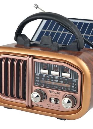 Радіоприймач golon rx-bt618s, bluetooth, usb, sd, сонячна панель