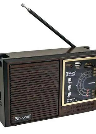 Радиоприёмник golon rx-9933uar, сетевой, с аккумулятором, bluetooth, usb и sd