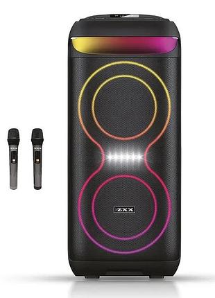 Портативная акустика zxx-5505, 40 вт, 2×6,5", bluetooth, usb, fm, караоке