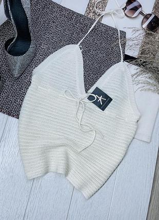 Новий літній топ primark m в’язаний топ з відкритою спиною молочний топ в стилі бохо