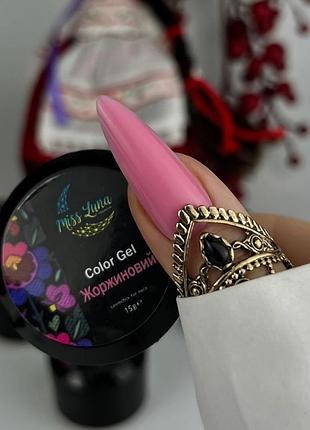 Гель для нігтів color gel жоржиновий miss luna premium, 15ml