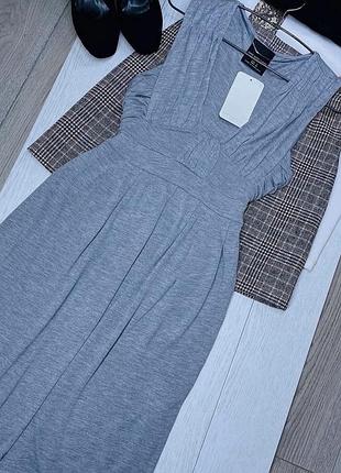 Нова літня сукня zara l трикотажне плаття міді плаття а силуету з вирізом сукня зара