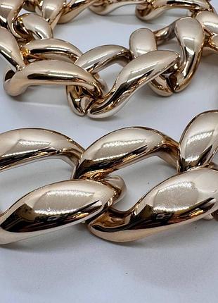 Большая акриловая сборная цепь rose gold, 50см