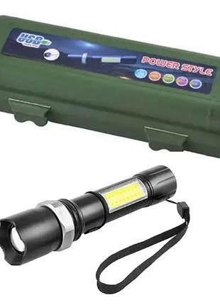 Фонарик ручной bl w546 + cob usb charge