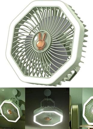 Настільний вентилятор desktop fan u8, акумуляторний, з підсвіткою, type-c