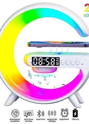 Колонка‑ночник g63, bluetooth/usb/sd/fm, беспроводная зарядка
