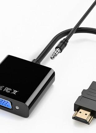 Кабель-переходник hdmi -> vga конвертер адаптер с аудио 3.5 мм со звуком