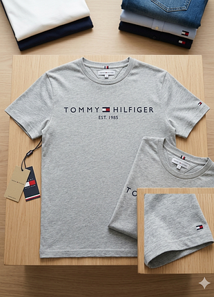 Футболка  сіра tommy hilfiger (organic cotton) на зріст 152 см | оригінал