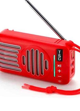 Портативная колонка bluetooth tg368, speakerphone, радио, солнечная батарея, red тм tg