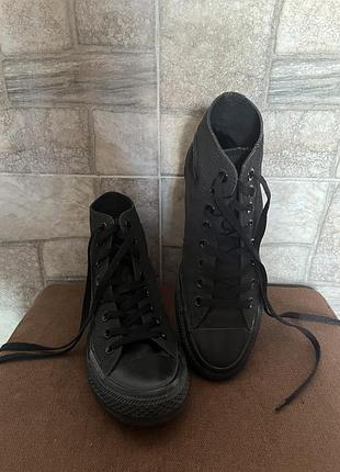 Оригінальні кеди converse chuck taylor all star hi black monochrome (унісекс, 39.5)