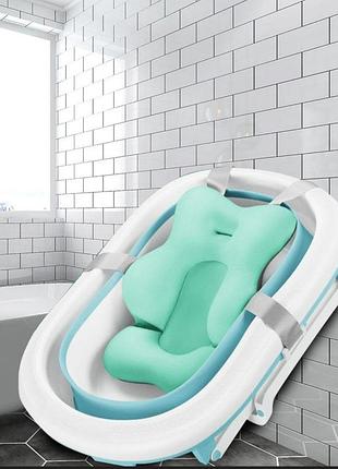 Матрасик для купания с ремнями безопасности для детской ванной baby bath pillow 2 бирюзовый (gs-63682)
