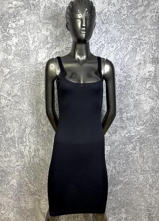 Zara trafaluc платье сарафан s размер женское черное длинное