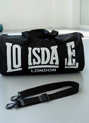 Мужская сумка для спортзала фитнеса lonsdale london, сумка бочонок черная лонсдейл