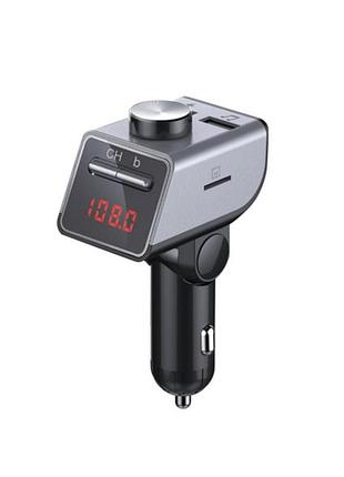 Fm-трансмітер q18s bt + mp3 dual usb knob design charger abs