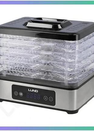 Сушарка для продуктов lund 400 вт 5 ярусов 29х21 см для сушки фруктов и овощей sku_68284