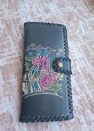 Кошелек кожаный, жеский. индия.