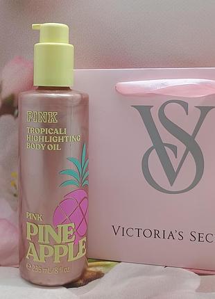 Масло-бронзатор для тела с шиммером victoria’s secret pink shimmer pineapple highlighting oil
оригинал из сша