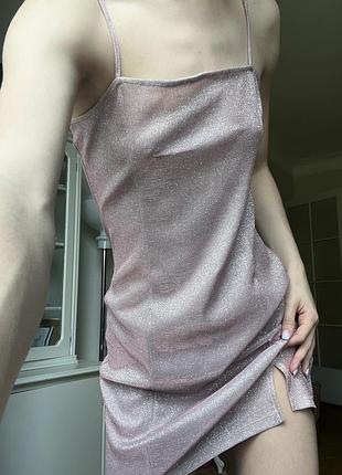 Блискуча сукня h&m / коктельне плаття / плаття з люрексом / літня сукня
