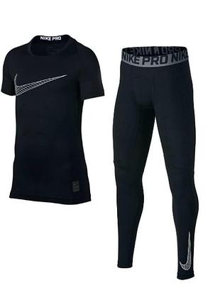 Nike pro   подростковый компрессионный комплект футболка+лосины тайтсы