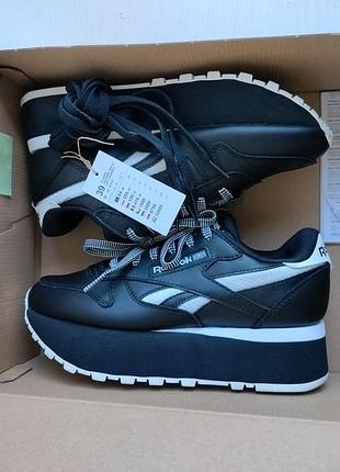 Жіночі кросівки снікерси reebok classic leather triple lift вдіті 3-5 разів
