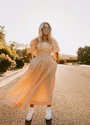 Нежное хлопковое платье миди free people oasis midi dress оригинал, размер xs