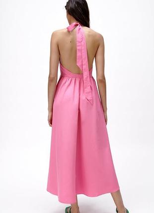 Сукня zara, рожева сукня zara, рожева подовжена сукня zara