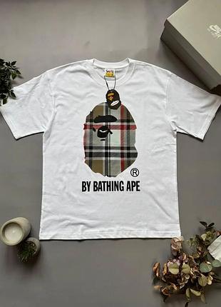 Футболка bape burberry/футболка бейп барбери/футболка мужская