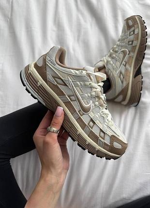 Стильні жіночі кросівки nike p-6000 brown white