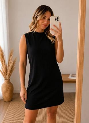 Котоновий стильний чорний сарафан h&m 
розмір s/м