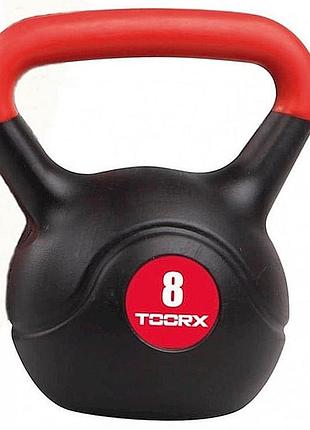 Гиря виниловая toorx pvc 8 кг black/orange (krp-8)