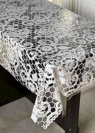 Клейонка lace 1,35м х 22м пвх, ажурна сота кава тм selena