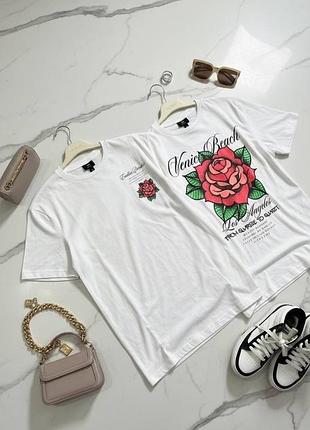 Жіноча футболка h&m біла з принтом venice beach нова s m l xl