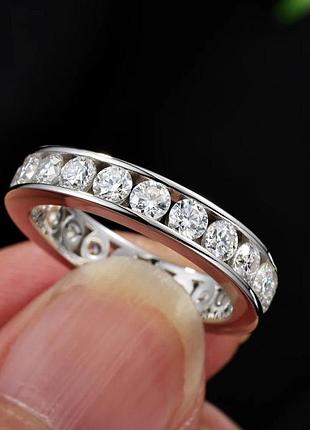 Серебряное кольцо с муассанитом размер 17 сертификат