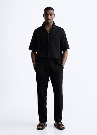 Чорна сорочка  з короткими рукавами zara