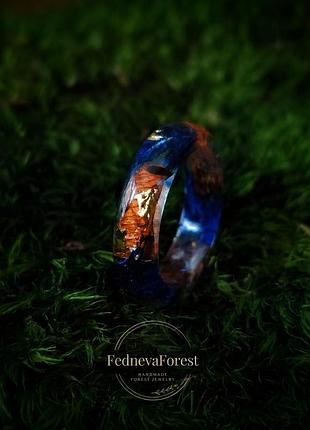 Подарунок кольцо, сережки , кулон ручної роботи з епоксідною смоли!