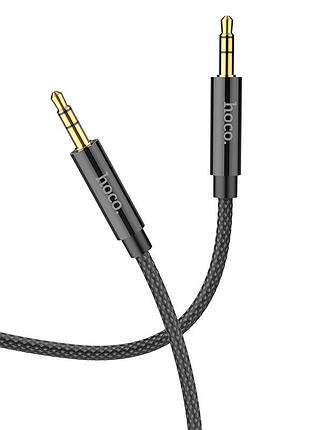 Аудiокабель hoco upa19 3.5mm male to 3.5mm male, nylon braid, 1m, black