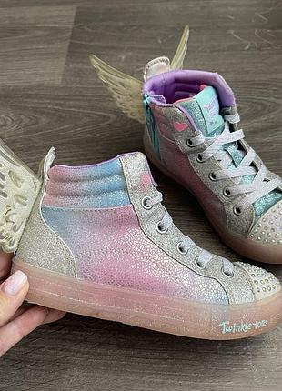 Хайтопи кросівки р. 30/19-19,5 см skechers shuffle brights glimmer wings