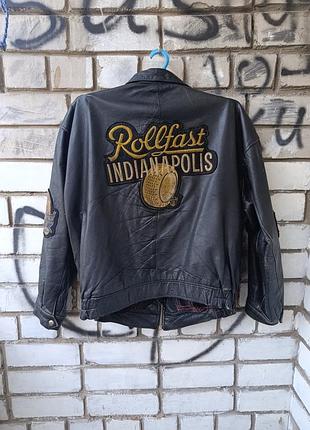 Кожаная винтажная куртка harley davidson moto rofflast indianapolis