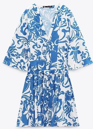Коротка міні-сукня в принт від zara