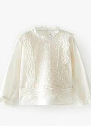 Блуза молочного кольору zara