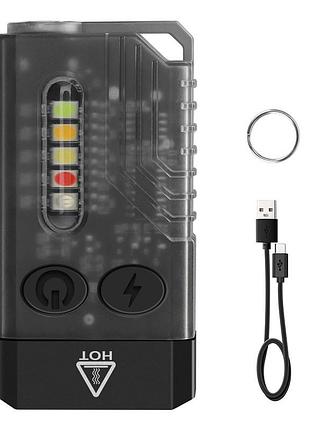 Boruit v10 фонарик, ультрафиолетовый uv, белый и красный свет, мощный мини фонарь черный