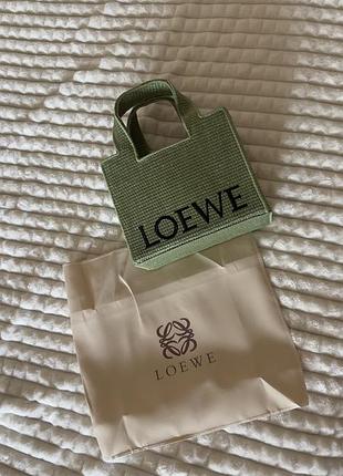 Сумка loewe солома зелена