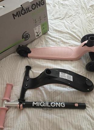 Самокат miqilong alamo 3 в 1 рожевий (alamo-125-pink)