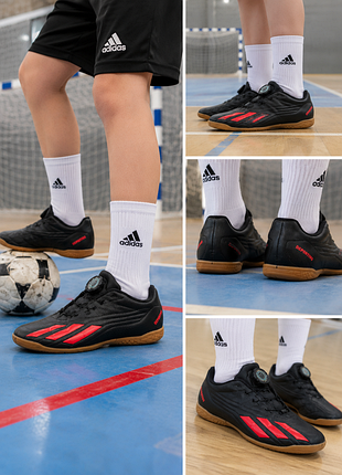 Дитячі футзалки adidas deportivo boa чорні червоні 34 розмір